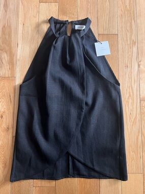 Whyte Valentyne Womens Wrap Style Halter Sleeveless Top Black Keyhole Back US 10